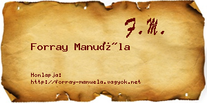 Forray Manuéla névjegykártya