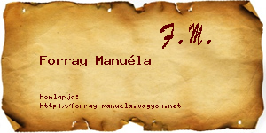 Forray Manuéla névjegykártya